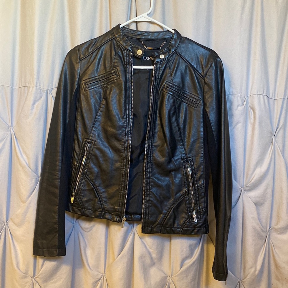 Black leather jacket